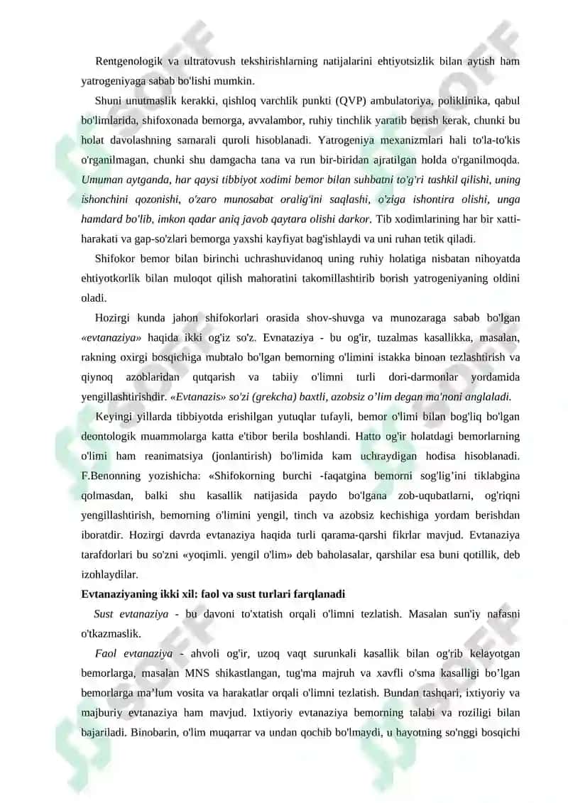 Yatrogeniya, evtanaziya haqida 2