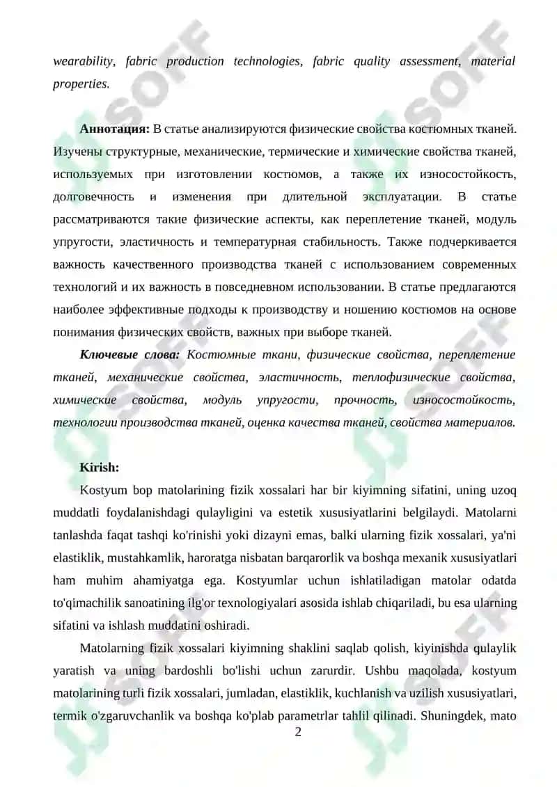 KOSTYUM BOP MATOLARNI FIZIK XOSSALARI 2