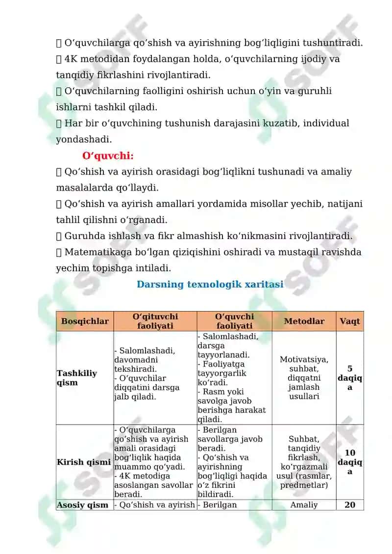 Qo‘shish va ayirishning bog‘liqliklari 2