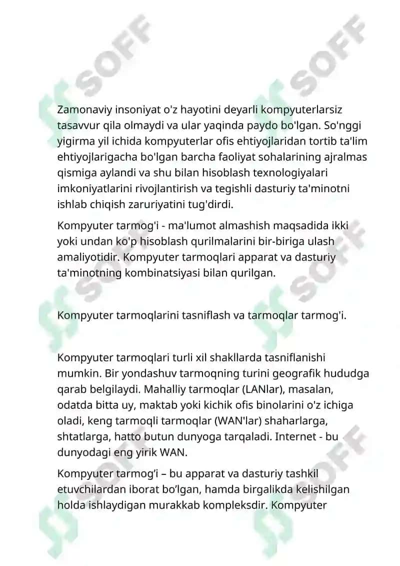 Zamonaviy kompyuter tarmoqlari 2