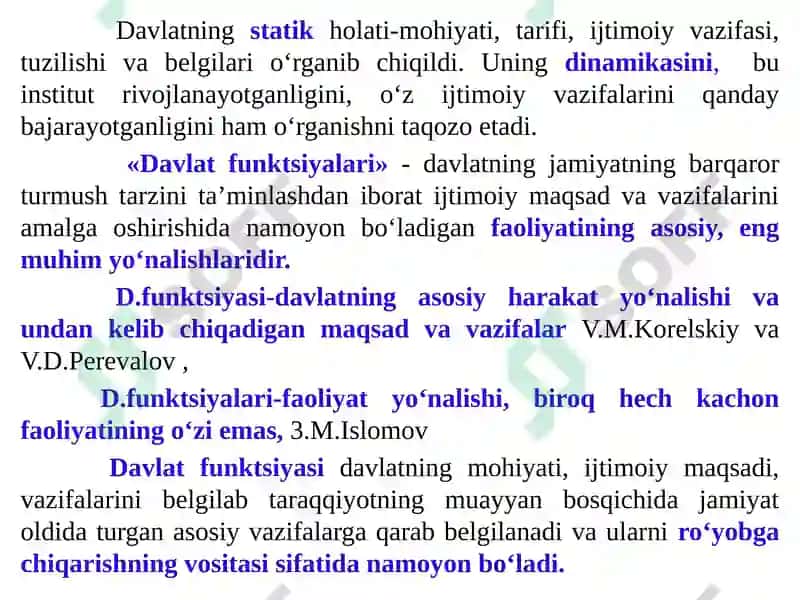 Davlatning Funktsiyalari 2