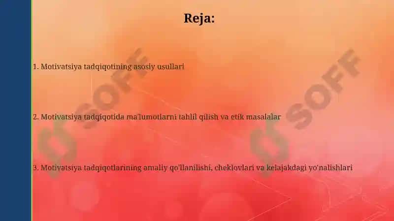 Motivni oʻrganish metodlari 2