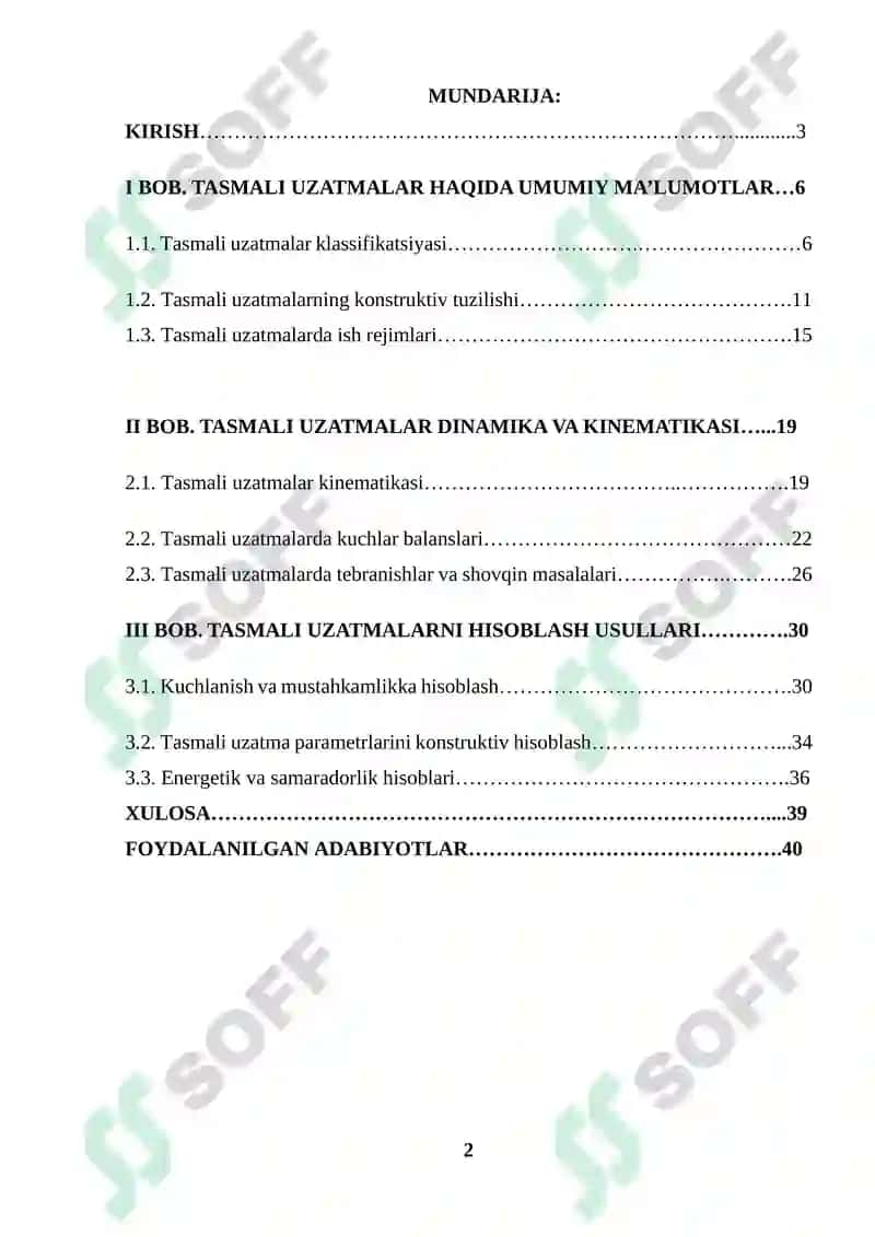 TASMALI UZATMALAR VA ULARNI HISOBLASHNING NAZARIY ASOSLARI kurs ishi 2
