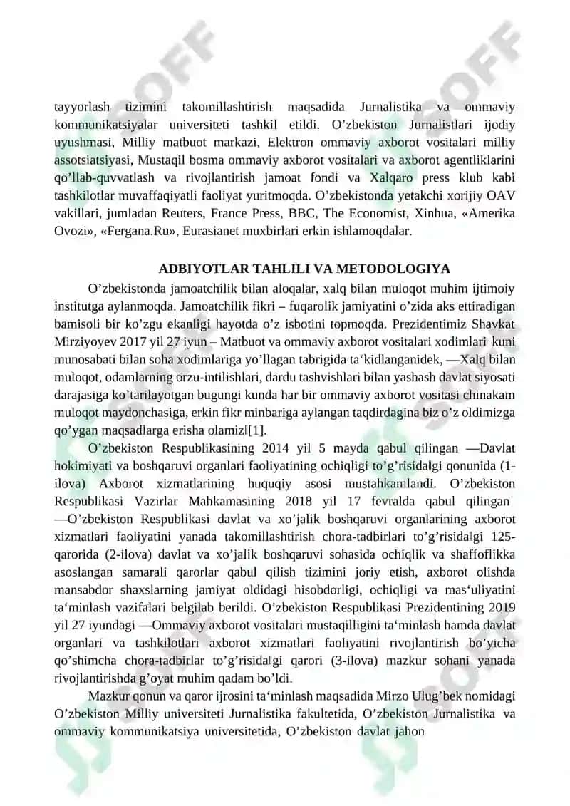 Ommaviy axborot vositalari faoliyati 2
