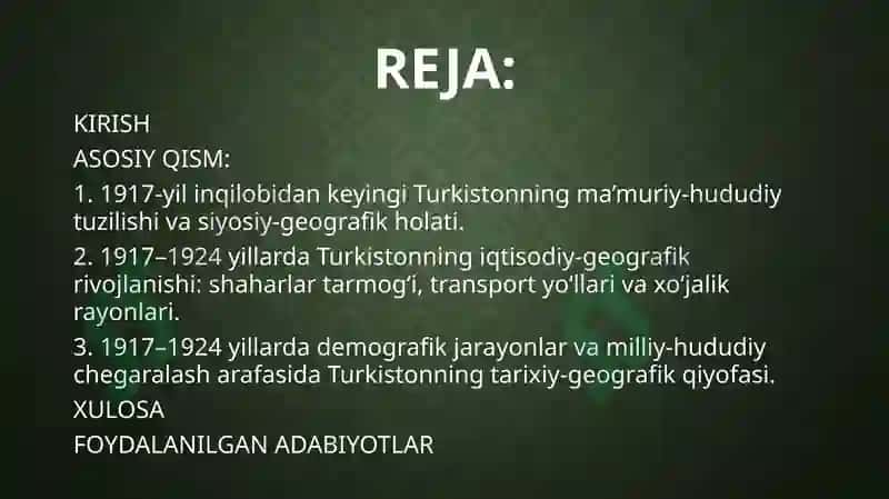 1917-1924 yillarda Turkiston tarixiy geografiyasi 2