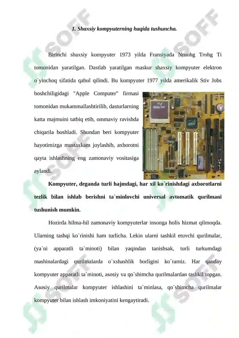 Shaxsiy kompyuterning haqida tushuncha 2