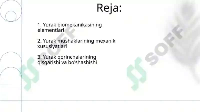 Yurak biomexanikasi elementlari 2