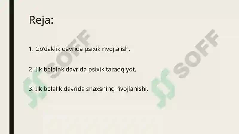 Bolalik davri psixik rivojlanish bosqichlar 2