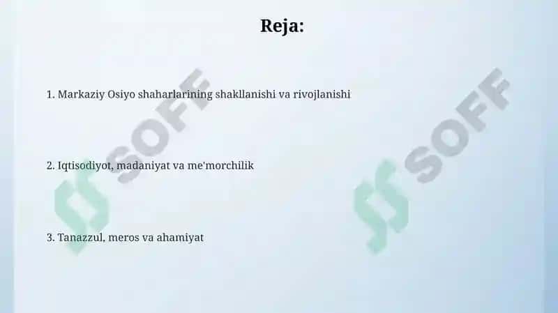 Oʻrta Osiyonigil koʻrta asrlar shaharlari 2
