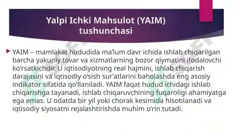 Yalpi milliy Ma’lumot yalpi ichki Ma’lumot ularni hisoblash 2