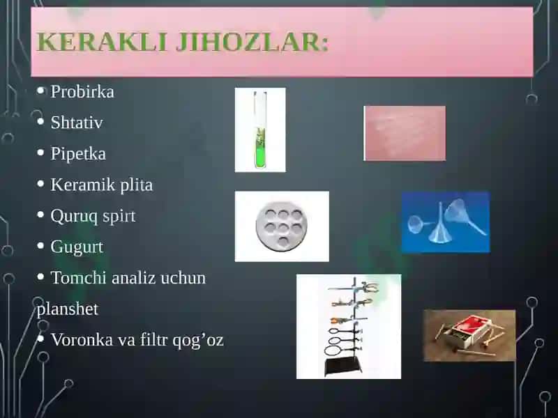 Metallar mavzusi bo’yicha tajribaviy masalalar yechish 2