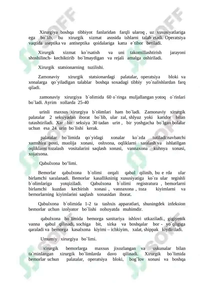 Xirurgik bo'limi ish tartibi 2