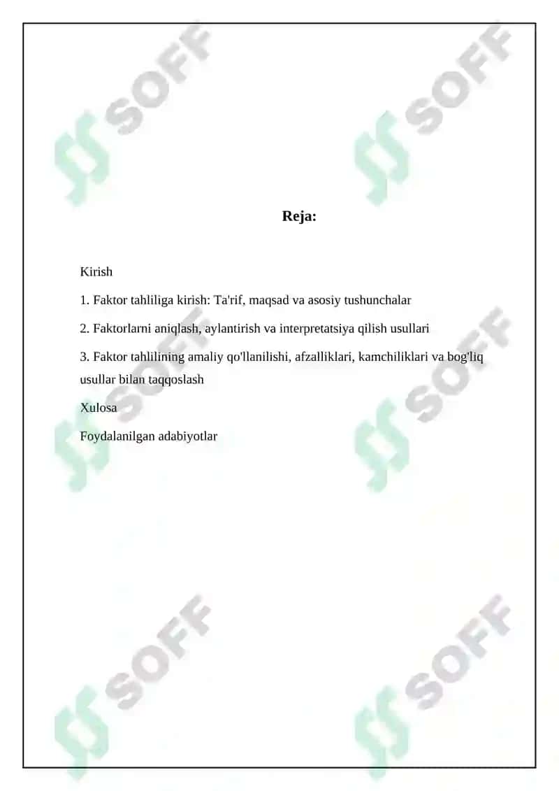 Faktorli tahlil 2