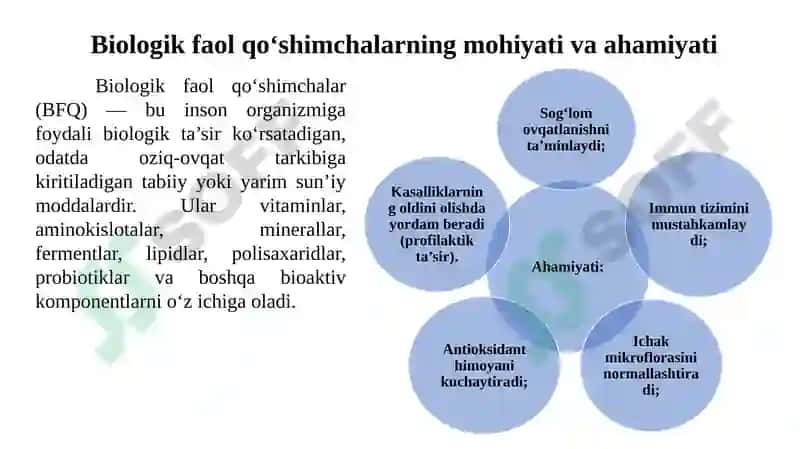 Biologik faol qo‘shimchalar ishlab chiqarish 2