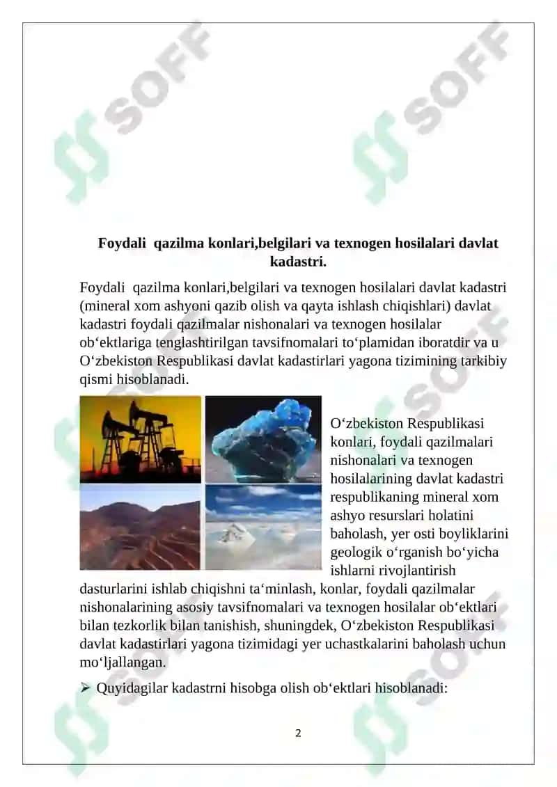 Foydali qazilma konlari belgilari va texnogen hosilalar 2