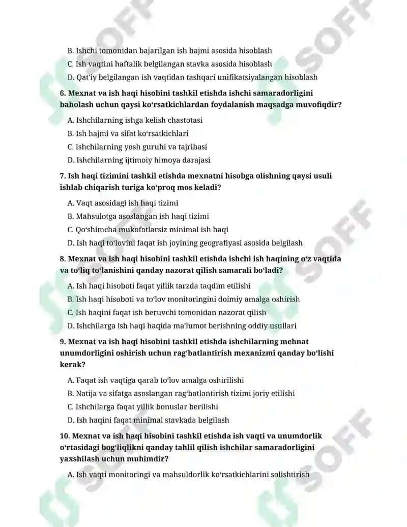 Mexnat va ish haqi hisobini tashkil etish 2