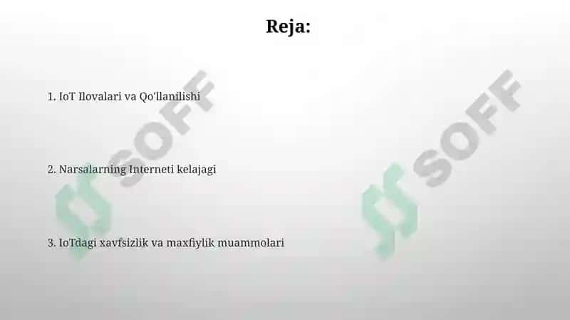 IoT Ilovalari va Qo'llanilishi 2