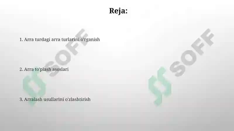 Umumiy arra texnikalari 2