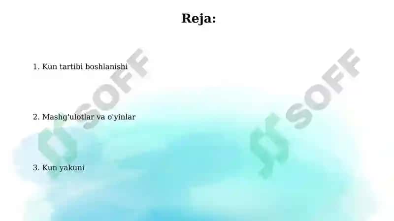 Kun tartibi boshlanishi 2
