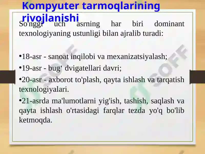 Kompyuter tarmoqlarining rivojlanishi 2