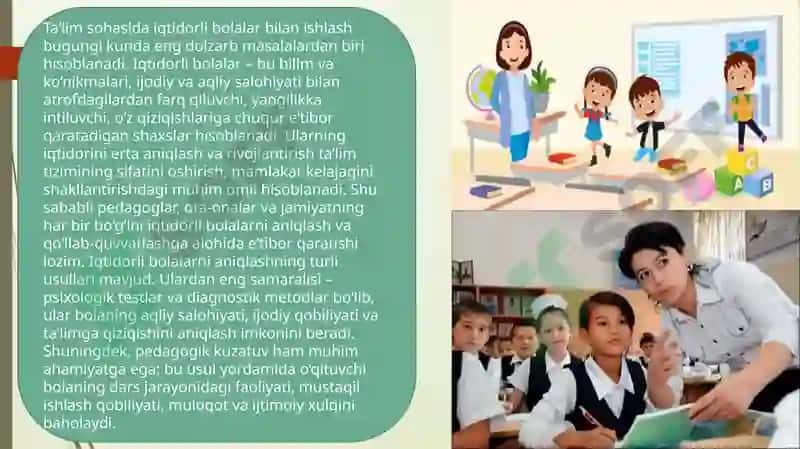 Ta'lim sohasida iqtidorli bolalar bilan ishlash usullari 2