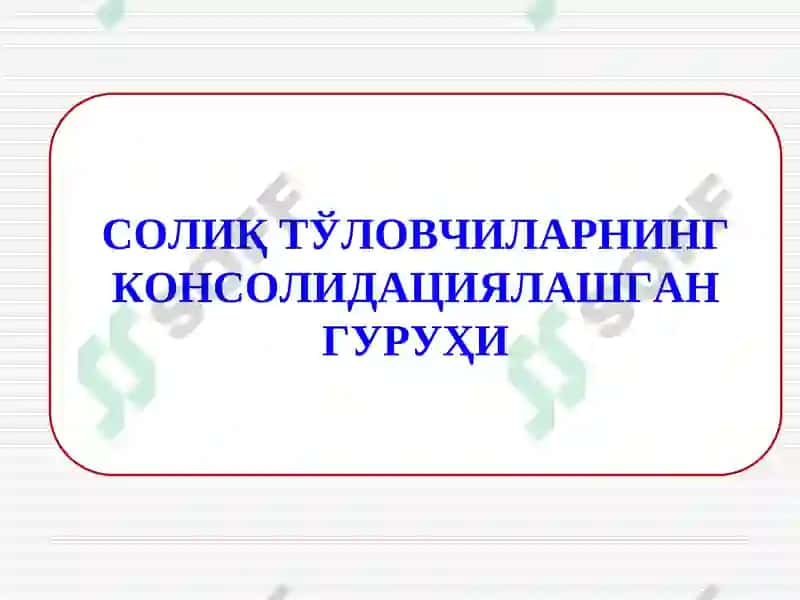 Солиқ тўловчиларнинг консолидациялашган гуруҳи 2