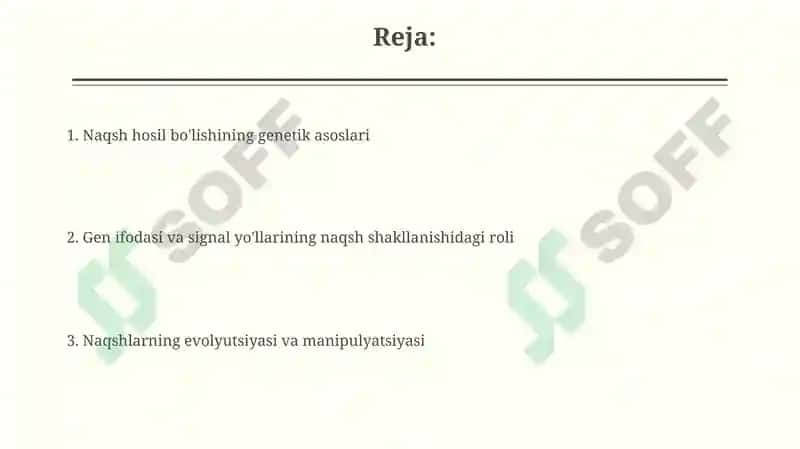 Naqshlarning genetik nazorati 2