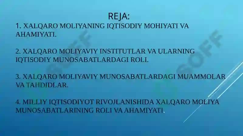 Xalqaro moliyaning iqtisodiy mohiyati 2