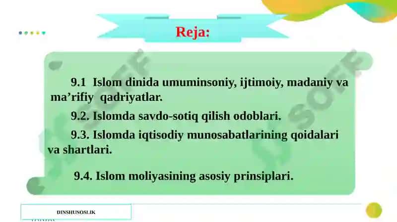 Islom qadriyatlari va ma’rifati 2