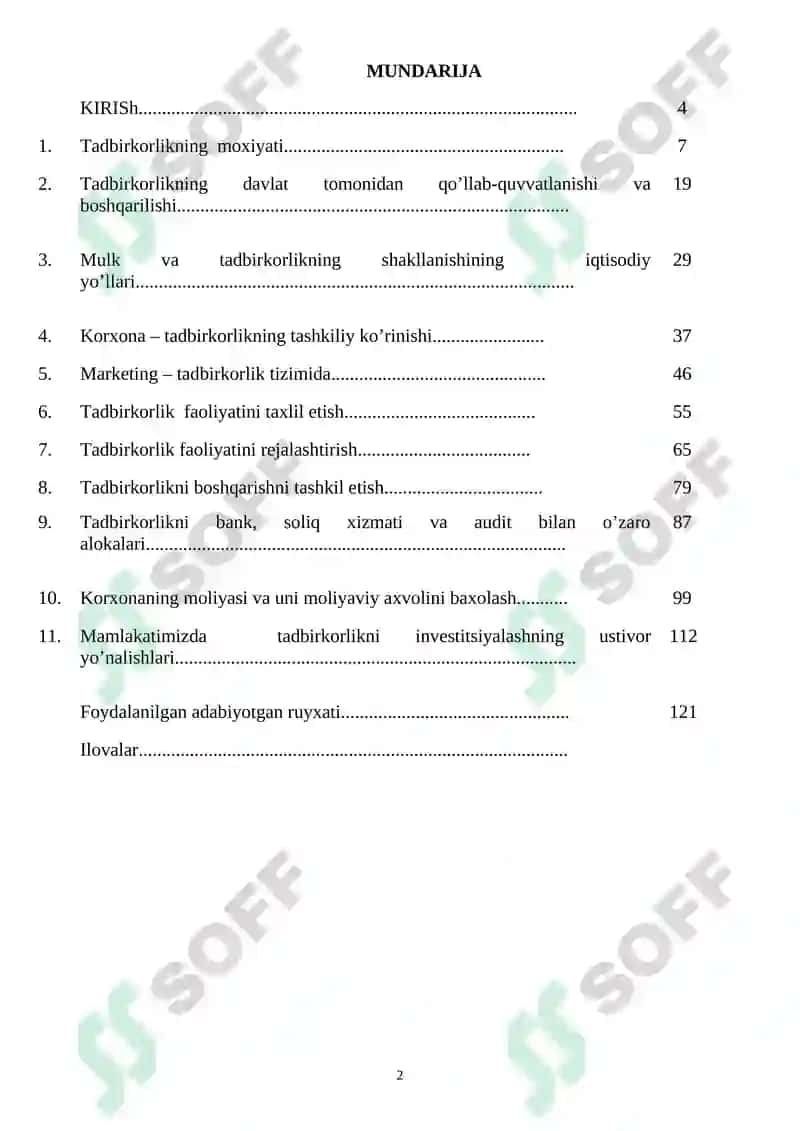 Tadbirkorlik asoslari 2