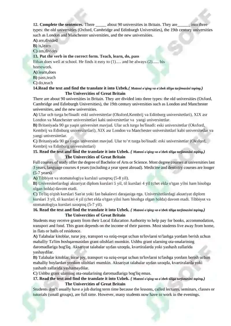 JOBS.(test) english 2