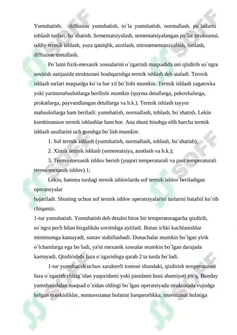 Termik ishlash usullari, texnologiyasi 2
