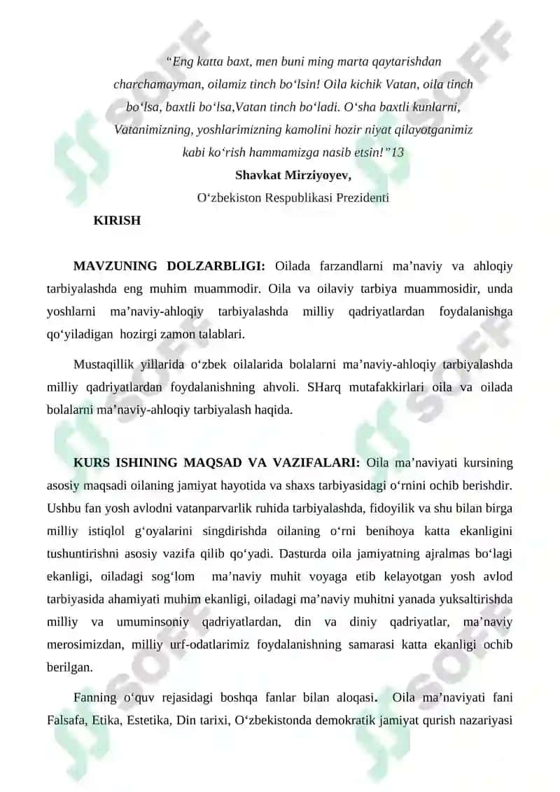 Oilada O'zbekona Qadriyatların Ko'rinishlari 2