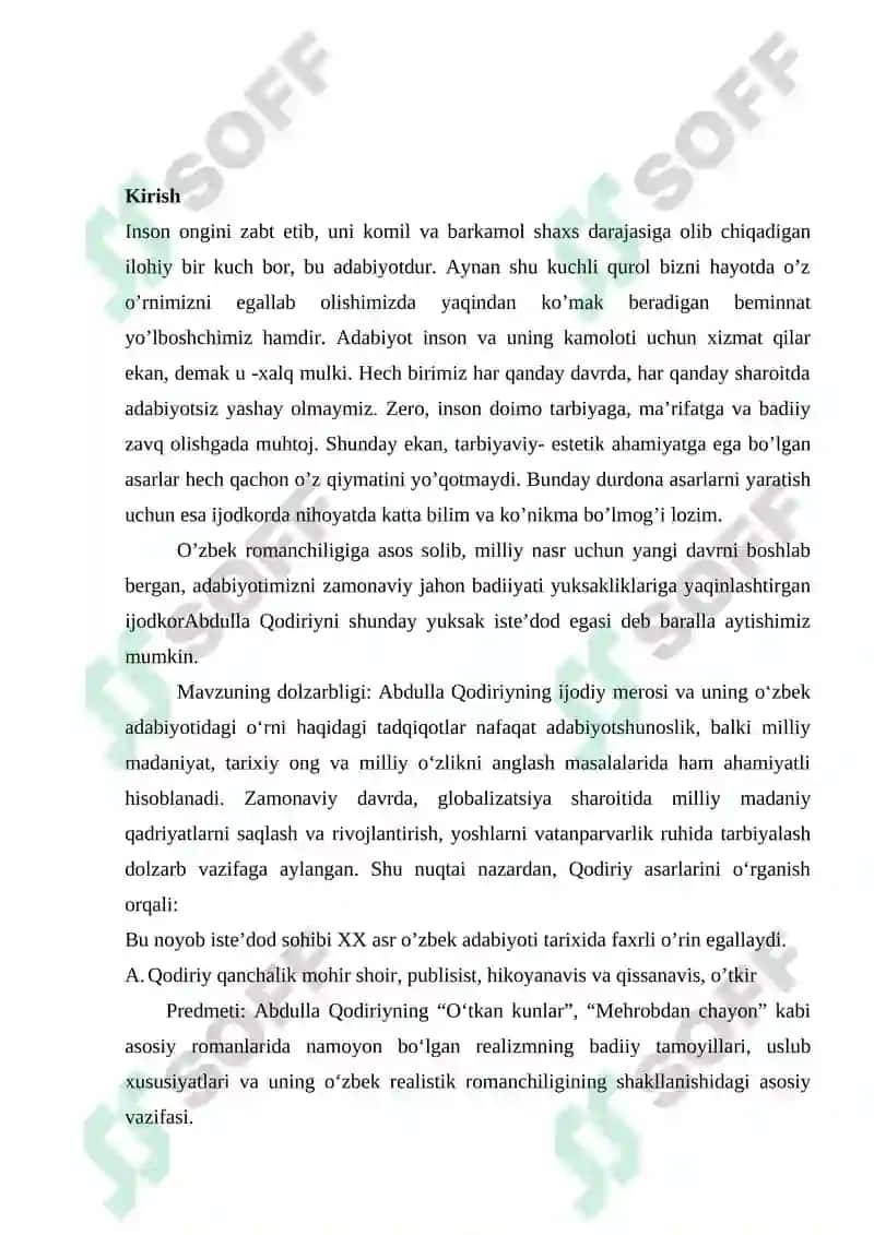 ABDULLA QODIRIY OʻZBEK REALISTIK ROMANCHILIGINING ASOSCHISI 2