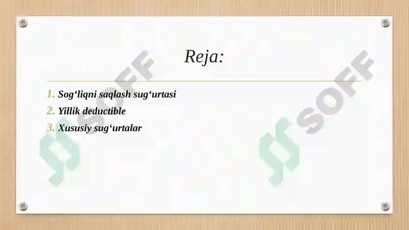Gollandiya sugʻurta tizimi haqida 2