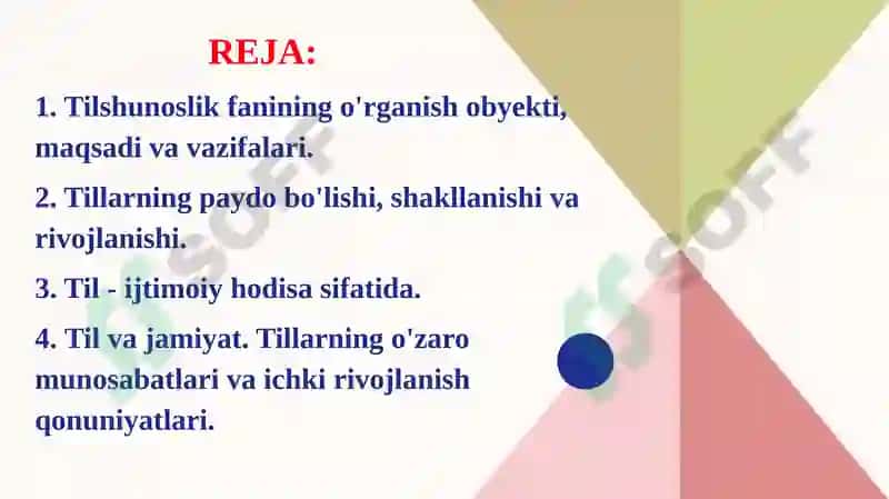 Tilshunoslik fanining o'rganish obyekti 2