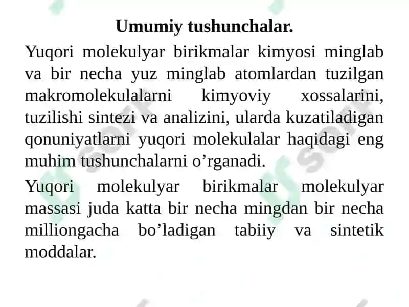 Yuqorimolekulyar birikmalar 2