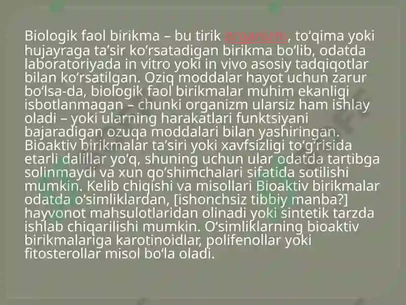Biologik faol kompleks birikmalar 2