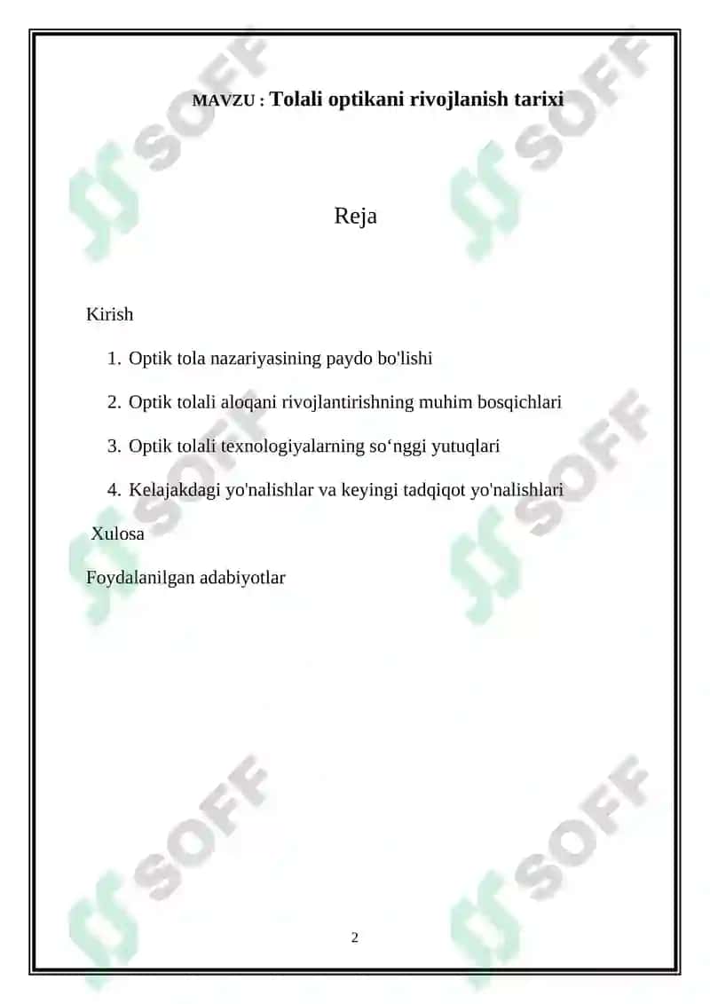 Tolali optikani rivojlanish tarixi 2