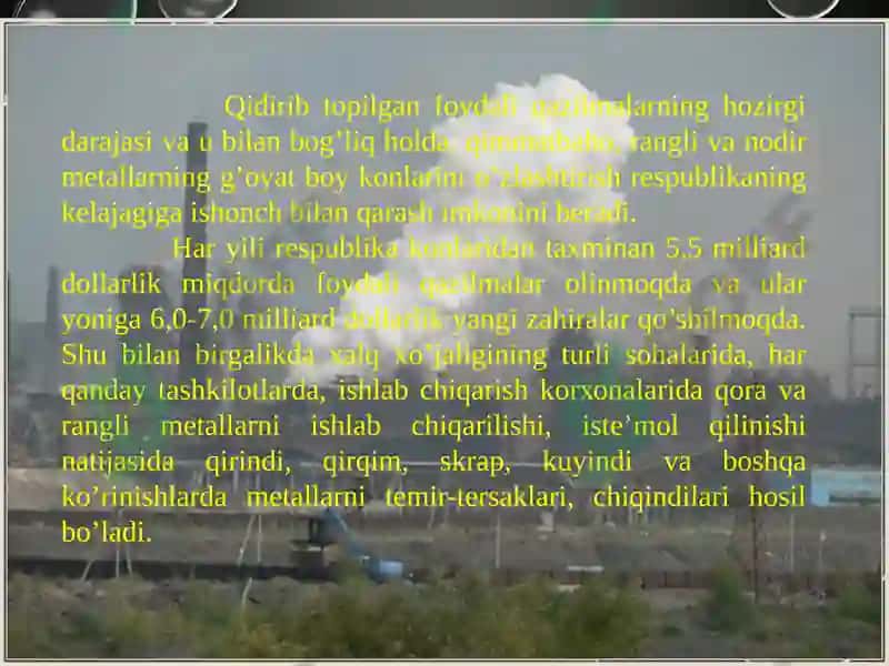Metallarni ikkilamchi metallurgiyasi 2