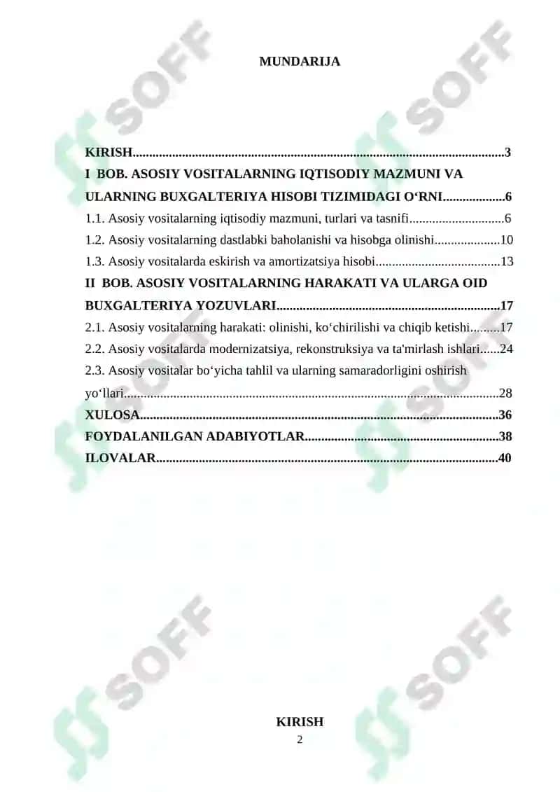 Asosiy vositalar hisobi 2
