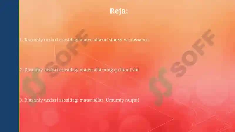 Diazoniy tuzlari asosidagi materiallar 2