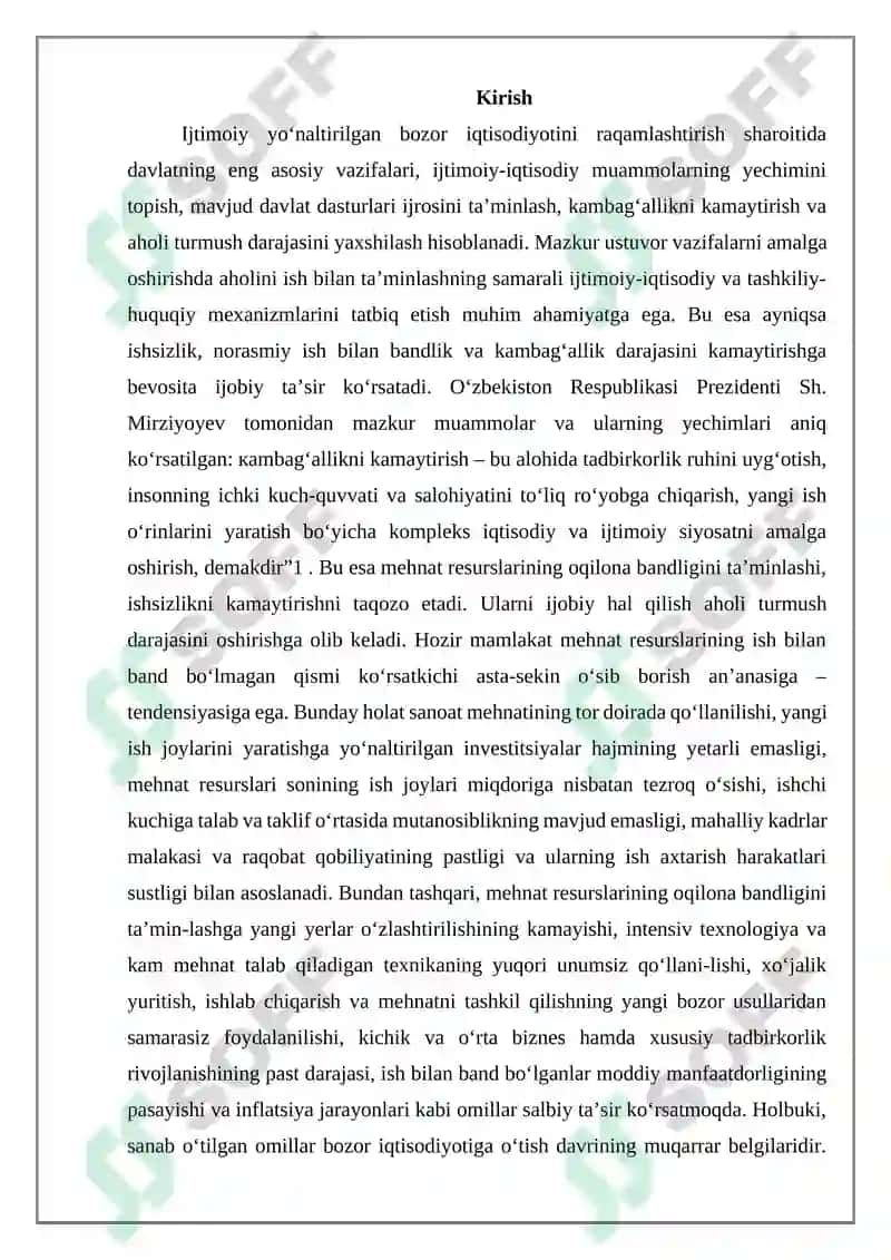 Ishchi kuchi uning bandligi va ishsizliki 2