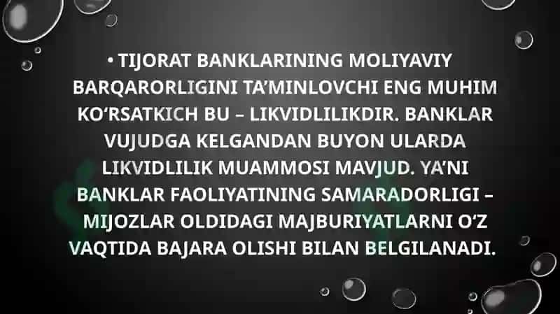 Likvidlik va miyozli moliyaviy barqarorlik 2