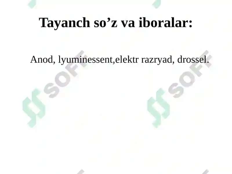 Optiknurlanishning gaz razryadlari manbalari 2