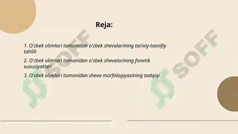 O'zbek shevalarining o'zbek olimlari tomonidan tadqiqi 2