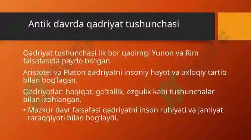 Qadriyat nazariyasi 2