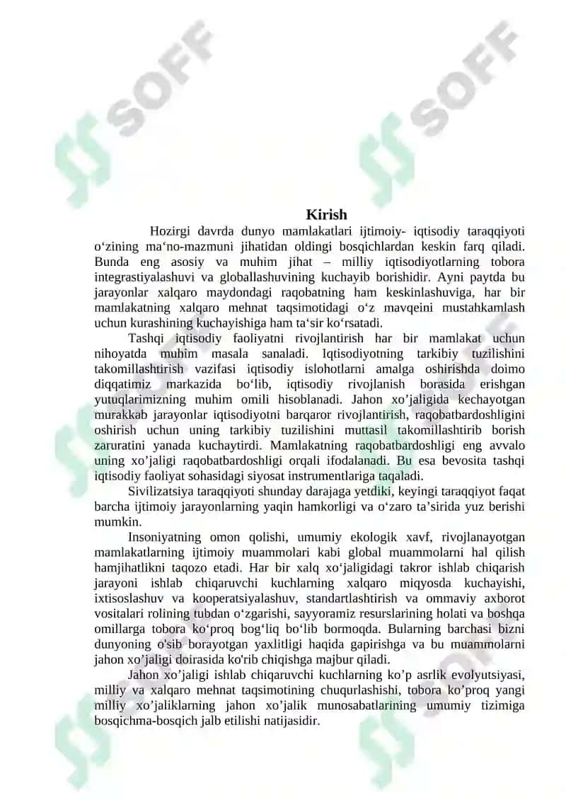 JAHON XOʻJALIGI TARAQQIYOTINING XOZIRGI ZAMON XUSUSIYATLARI 2