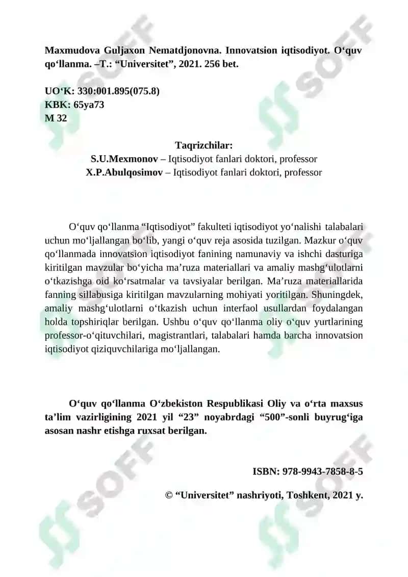 Innovatsion iqtisodiyot 2