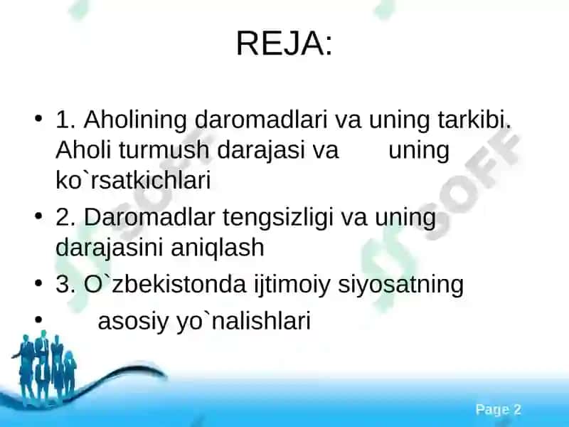 Aholi turmush darajasi va uning ko`rsatkichlari 2